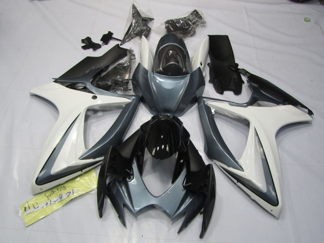 Aftermarket 2006-2007 Grey and White Suzuki GSXR 600-750 Motorcycle Fairings Aftermarket 2006-2007 Grey and White Suzuki GSXR 600-750 Motorcycle Fairings