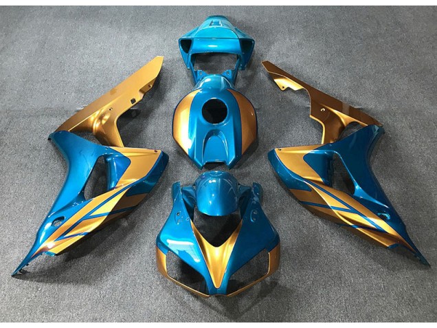 Aftermarket 2006-2007 Light Blue & Gold Honda CBR1000RR Motorcycle Fairings Aftermarket 2006-2007 Light Blue & Gold Honda CBR1000RR Motorcycle Fairings