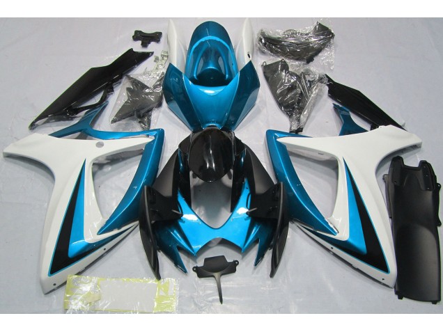 Aftermarket 2006-2007 Light Blue & White Suzuki GSXR 600-750 Motorcycle Fairings Aftermarket 2006-2007 Light Blue & White Suzuki GSXR 600-750 Motorcycle Fairings