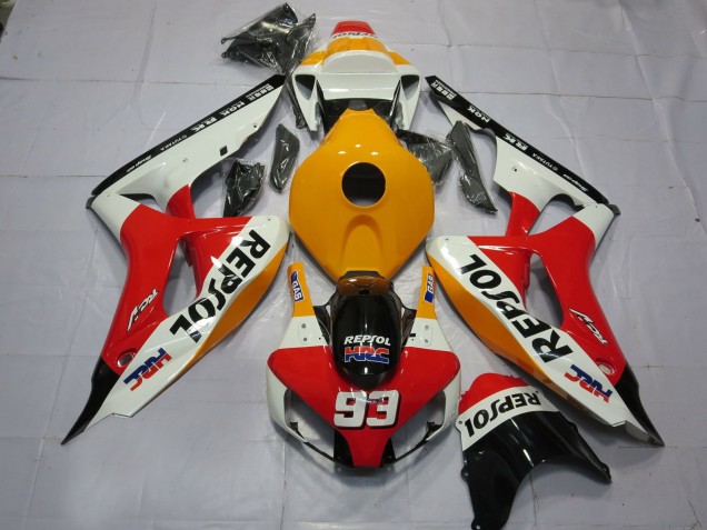 Aftermarket 2006-2007 Light Orange White Repsol Honda CBR1000RR Motorcycle Fairings Aftermarket 2006-2007 Light Orange White Repsol Honda CBR1000RR Motorcycle Fairings