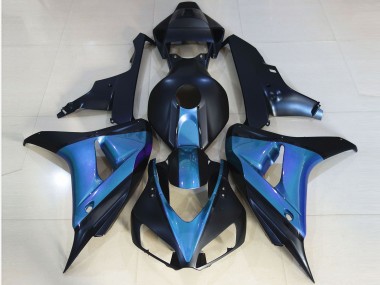 Aftermarket 2006-2007 Matte Black & Light Blue Honda CBR1000RR Motorcycle Fairings