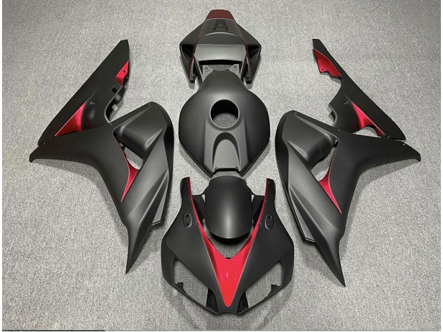 Aftermarket 2006-2007 Matte Black and Light Blue Honda CBR1000RR Motorcycle Fairings