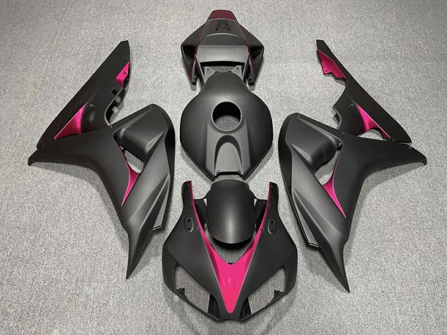 Aftermarket 2006-2007 Matte Black and Pink Honda CBR1000RR Motorcycle Fairings Aftermarket 2006-2007 Matte Black and Pink Honda CBR1000RR Motorcycle Fairings