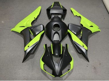 Aftermarket 2006-2007 Matte Gray Black and Green Honda CBR1000RR Motorcycle Fairings