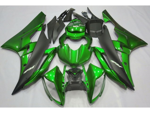Aftermarket 2006-2007 Metallic Green & Black Yamaha R6 Motorcycle Fairings