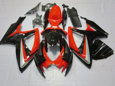 Aftermarket 2006-2007 Orange Silver and Black Suzuki GSXR 600-750 Motorcycle Fairings