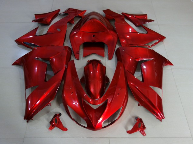 Aftermarket 2006-2007 Red Deep Gloss Kawasaki ZX10R Motorcycle Fairings Aftermarket 2006-2007 Red Deep Gloss Kawasaki ZX10R Motorcycle Fairings