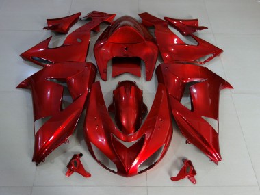 Aftermarket 2006-2007 Red Deep Gloss Kawasaki ZX10R Motorcycle Fairings