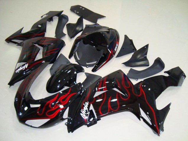 Aftermarket 2006-2007 Red Flame Kawasaki ZX10R Motorcycle Fairings Aftermarket 2006-2007 Red Flame Kawasaki ZX10R Motorcycle Fairings