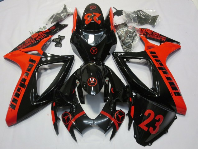 Aftermarket 2006-2007 Red Jordan Suzuki GSXR 600-750 Motorcycle Fairings Aftermarket 2006-2007 Red Jordan Suzuki GSXR 600-750 Motorcycle Fairings