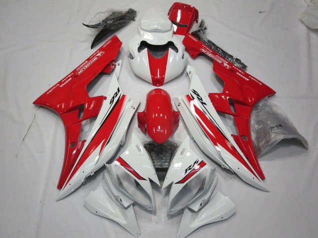 Aftermarket 2006-2007 Red White Style Design Yamaha R6 Motorcycle Fairings Aftermarket 2006-2007 Red White Style Design Yamaha R6 Motorcycle Fairings