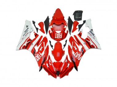 Aftermarket 2006-2007 Red and White Star Fiat Yamaha R6 Motorcycle Fairings