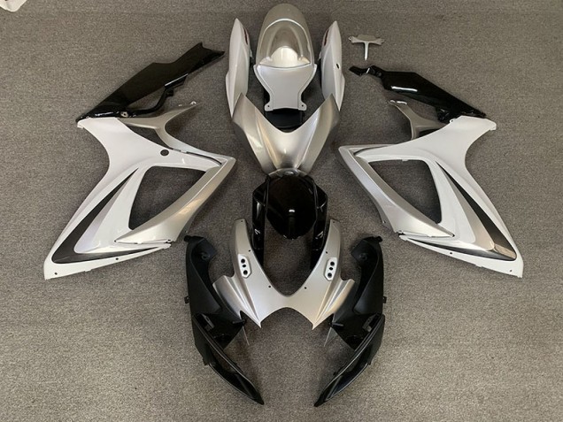 Aftermarket 2006-2007 Silver White OEM Style Suzuki GSXR 600-750 Motorcycle Fairings Aftermarket 2006-2007 Silver White OEM Style Suzuki GSXR 600-750 Motorcycle Fairings