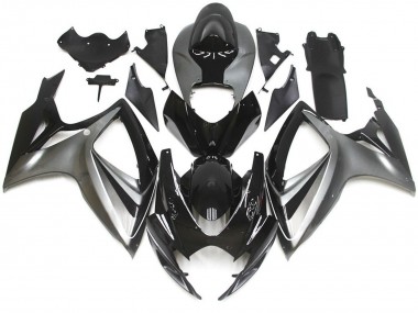 Aftermarket 2006-2007 Silver and Black Special OEM Style Suzuki GSXR 600-750 Motorcycle Fairings
