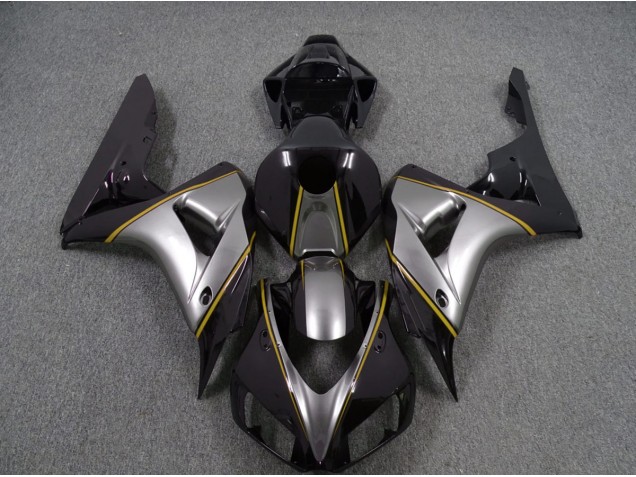 Aftermarket 2006-2007 Silver with Yellow Pin Stripe Honda CBR1000RR Motorcycle Fairings Aftermarket 2006-2007 Silver with Yellow Pin Stripe Honda CBR1000RR Motorcycle Fairings