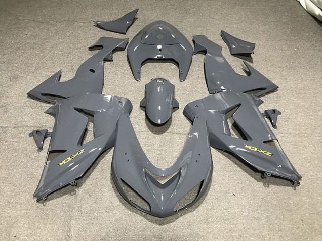 Aftermarket 2006-2007 Smooth Gray & Yellow Kawasaki ZX10R Motorcycle Fairings Aftermarket 2006-2007 Smooth Gray & Yellow Kawasaki ZX10R Motorcycle Fairings