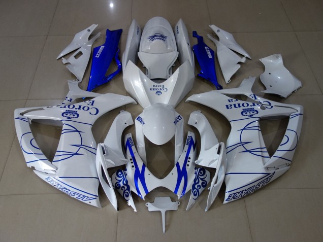 Aftermarket 2006-2007 White Corona Suzuki GSXR 600-750 Motorcycle Fairings Aftermarket 2006-2007 White Corona Suzuki GSXR 600-750 Motorcycle Fairings