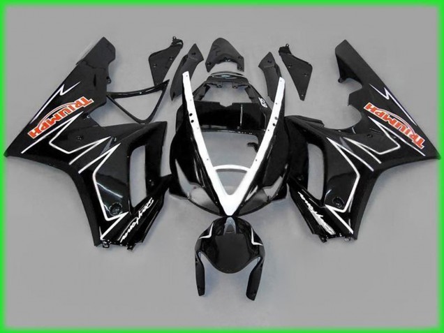 Aftermarket 2006-2008 Black Gloss with White Triumph Daytona 675 Motorcycle Fairings