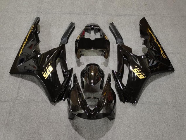 Aftermarket 2006-2008 Gloss Black & Gold Triumph Daytona 675 Motorcycle Fairings Aftermarket 2006-2008 Gloss Black & Gold Triumph Daytona 675 Motorcycle Fairings
