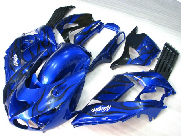 Aftermarket 2006-2011 Blue Flame Kawasaki ZX14R Motorcycle Fairings