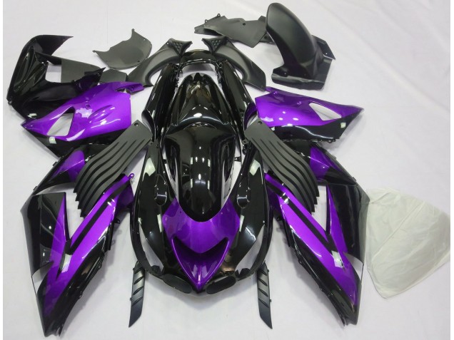 Aftermarket 2006-2011 Gloss Purple and Black Plain Kawasaki ZX14R Motorcycle Fairings Aftermarket 2006-2011 Gloss Purple and Black Plain Kawasaki ZX14R Motorcycle Fairings