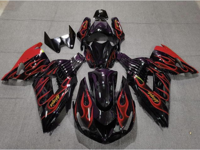 Aftermarket 2006-2011 Red Flame Kawasaki ZX14R Motorcycle Fairings Aftermarket 2006-2011 Red Flame Kawasaki ZX14R Motorcycle Fairings