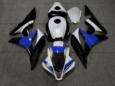Aftermarket 2007-2008 Black White and Blue Honda CBR600RR Motorcycle Fairings
