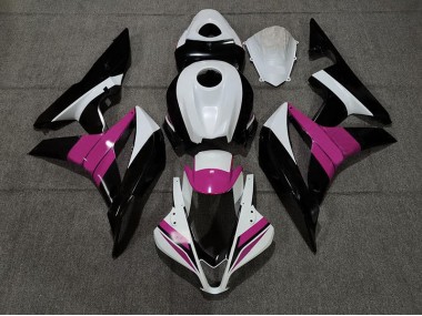 Aftermarket 2007-2008 Black White and Pink Honda CBR600RR Motorcycle Fairings