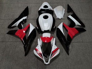 Aftermarket 2007-2008 Black White and Red Honda CBR600RR Motorcycle Fairings