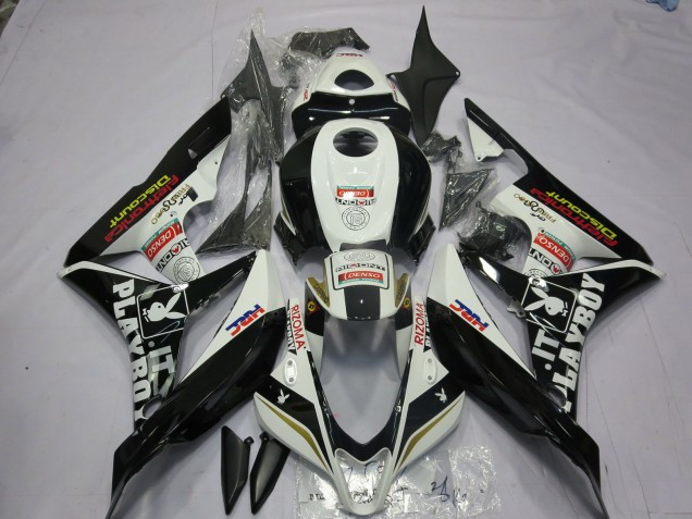 Aftermarket 2007-2008 Black and White Playboy Honda CBR600RR Motorcycle Fairings Aftermarket 2007-2008 Black and White Playboy Honda CBR600RR Motorcycle Fairings