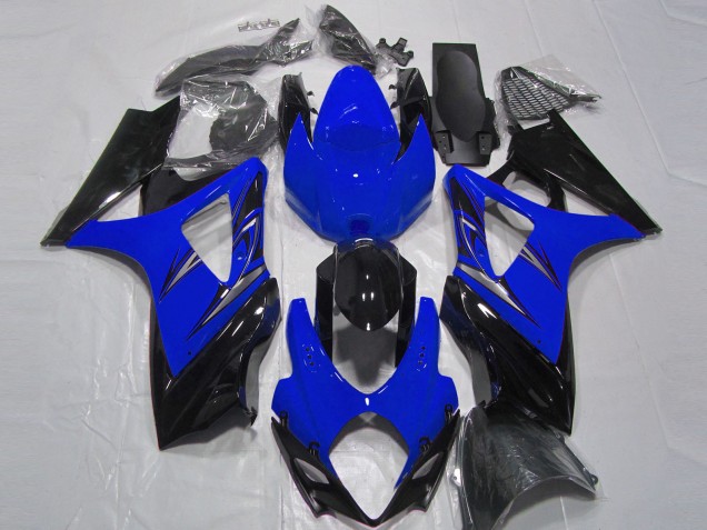 Aftermarket 2007-2008 Blue and Black Suzuki GSXR 1000 Motorcycle Fairings