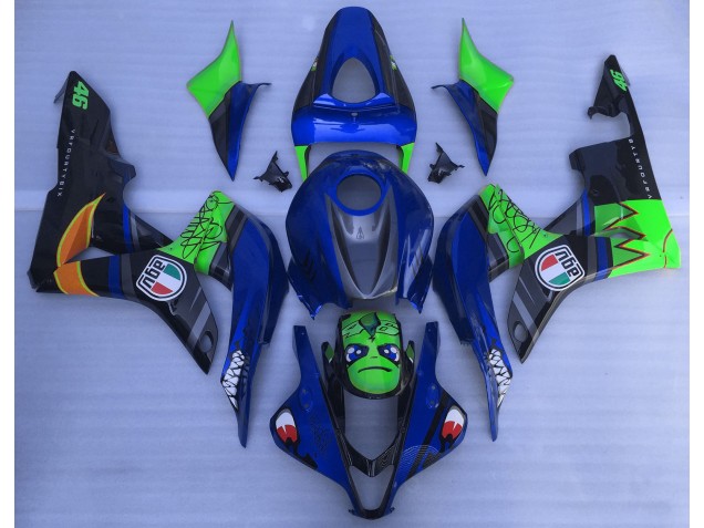 Aftermarket 2007-2008 Blue and Green Shark Honda CBR600RR Motorcycle Fairings Aftermarket 2007-2008 Blue and Green Shark Honda CBR600RR Motorcycle Fairings