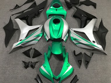 Aftermarket 2007-2008 Bright Green and Silver OEM Style Honda CBR600RR Fairings
