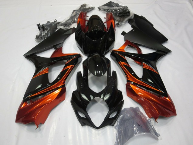 Aftermarket 2007-2008 Burnt Orange and Black Suzuki GSXR 1000 Motorcycle Fairings Aftermarket 2007-2008 Burnt Orange and Black Suzuki GSXR 1000 Motorcycle Fairings