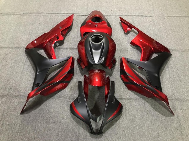 Aftermarket 2007-2008 Deep Red and Matte Black Honda CBR600RR Motorcycle Fairings Aftermarket 2007-2008 Deep Red and Matte Black Honda CBR600RR Motorcycle Fairings