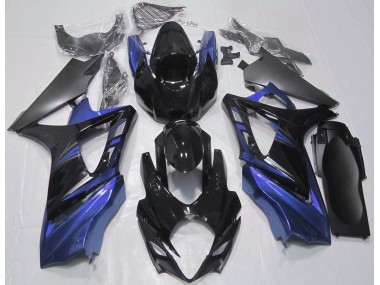 Aftermarket 2007-2008 Gloss Black and Blue Suzuki GSXR 1000 Motorcycle Fairings
