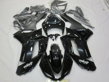 Aftermarket 2007-2008 Gloss Black white decal Kawasaki ZX6R Motorcycle Fairings