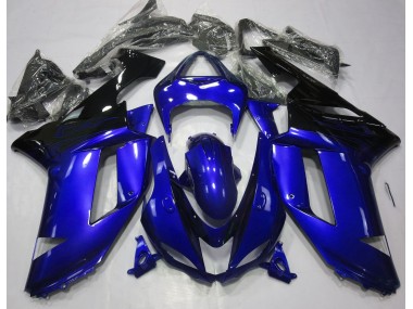 Aftermarket 2007-2008 Gloss Blue & Black Kawasaki ZX6R Motorcycle Fairings
