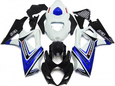 Aftermarket 2007-2008 Gloss Blue with White and black OEM Style Suzuki GSXR 1000 Fairings