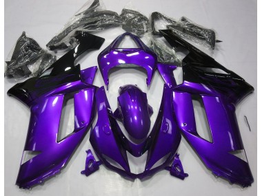 Aftermarket 2007-2008 Gloss Purple & Black Kawasaki ZX6R Motorcycle Fairings