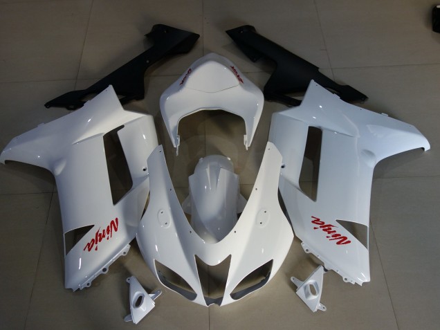 Aftermarket 2007-2008 Gloss White & Red Kawasaki ZX6R Motorcycle Fairings Aftermarket 2007-2008 Gloss White & Red Kawasaki ZX6R Motorcycle Fairings