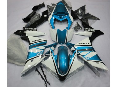 Aftermarket 2007-2008 Gloss White and Light Blue Yamaha R1 Fairings