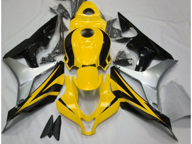 Aftermarket 2007-2008 Gloss Yellow Silver and Black Honda CBR600RR Motorcycle Fairings Aftermarket 2007-2008 Gloss Yellow Silver and Black Honda CBR600RR Motorcycle Fairings
