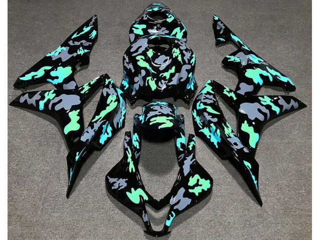 Aftermarket 2007-2008 Green and Gray Camouflage Honda CBR600RR Motorcycle Fairings Aftermarket 2007-2008 Green and Gray Camouflage Honda CBR600RR Motorcycle Fairings