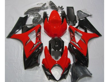 Aftermarket 2007-2008 Lava Red and Black Suzuki GSXR 1000 Motorcycle Fairings
