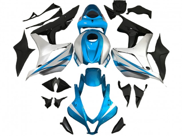 Aftermarket 2007-2008 Light Blue and Silver OEM Style Honda CBR600RR Motorcycle Fairings Aftermarket 2007-2008 Light Blue and Silver OEM Style Honda CBR600RR Motorcycle Fairings