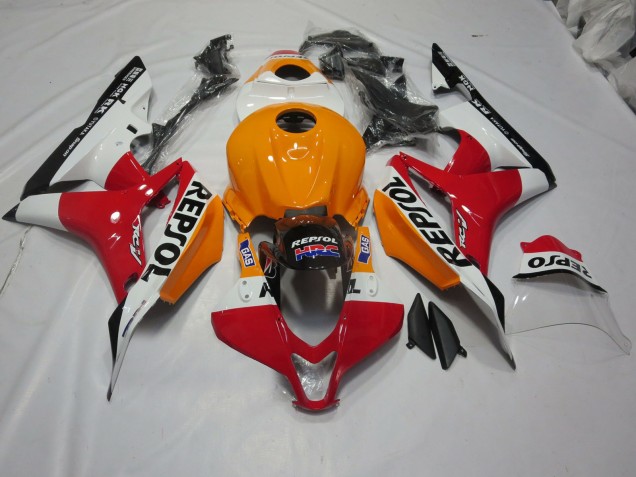 Aftermarket 2007-2008 Light Orange and White Repsol Honda CBR600RR Motorcycle Fairings Aftermarket 2007-2008 Light Orange and White Repsol Honda CBR600RR Motorcycle Fairings