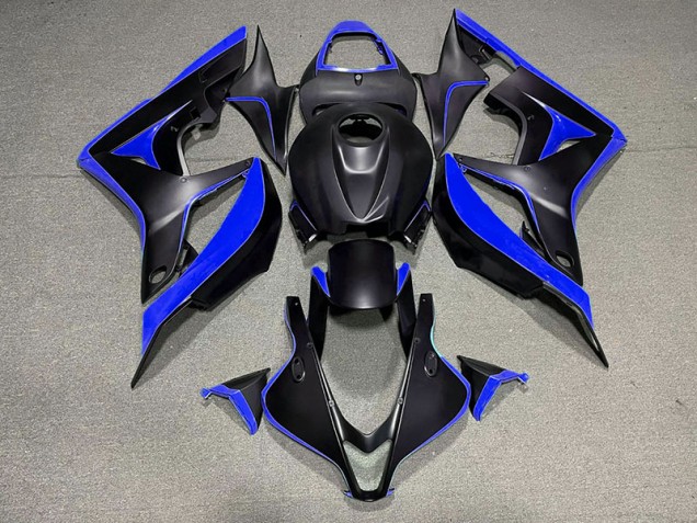 Aftermarket 2007-2008 Matte Black & Blue Honda CBR600RR Motorcycle Fairings Aftermarket 2007-2008 Matte Black & Blue Honda CBR600RR Motorcycle Fairings