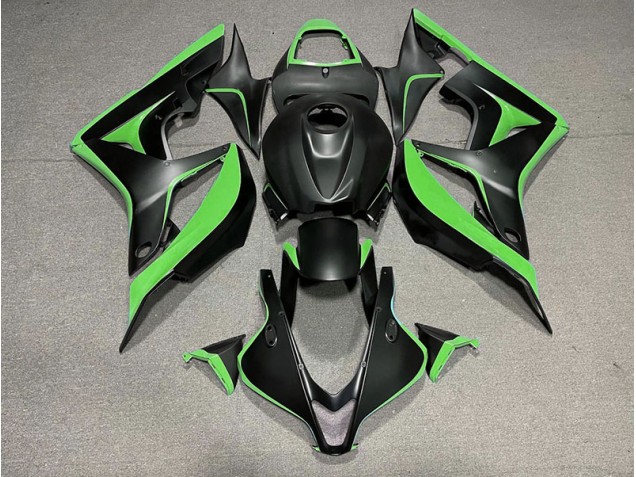 Aftermarket 2007-2008 Matte Black & Green Honda CBR600RR Motorcycle Fairings Aftermarket 2007-2008 Matte Black & Green Honda CBR600RR Motorcycle Fairings