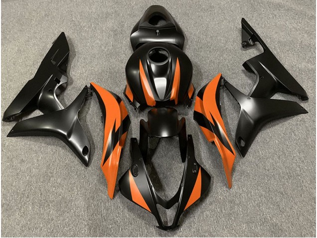 Aftermarket 2007-2008 Matte Black & Orange Design Honda CBR600RR Motorcycle Fairings Aftermarket 2007-2008 Matte Black & Orange Design Honda CBR600RR Motorcycle Fairings